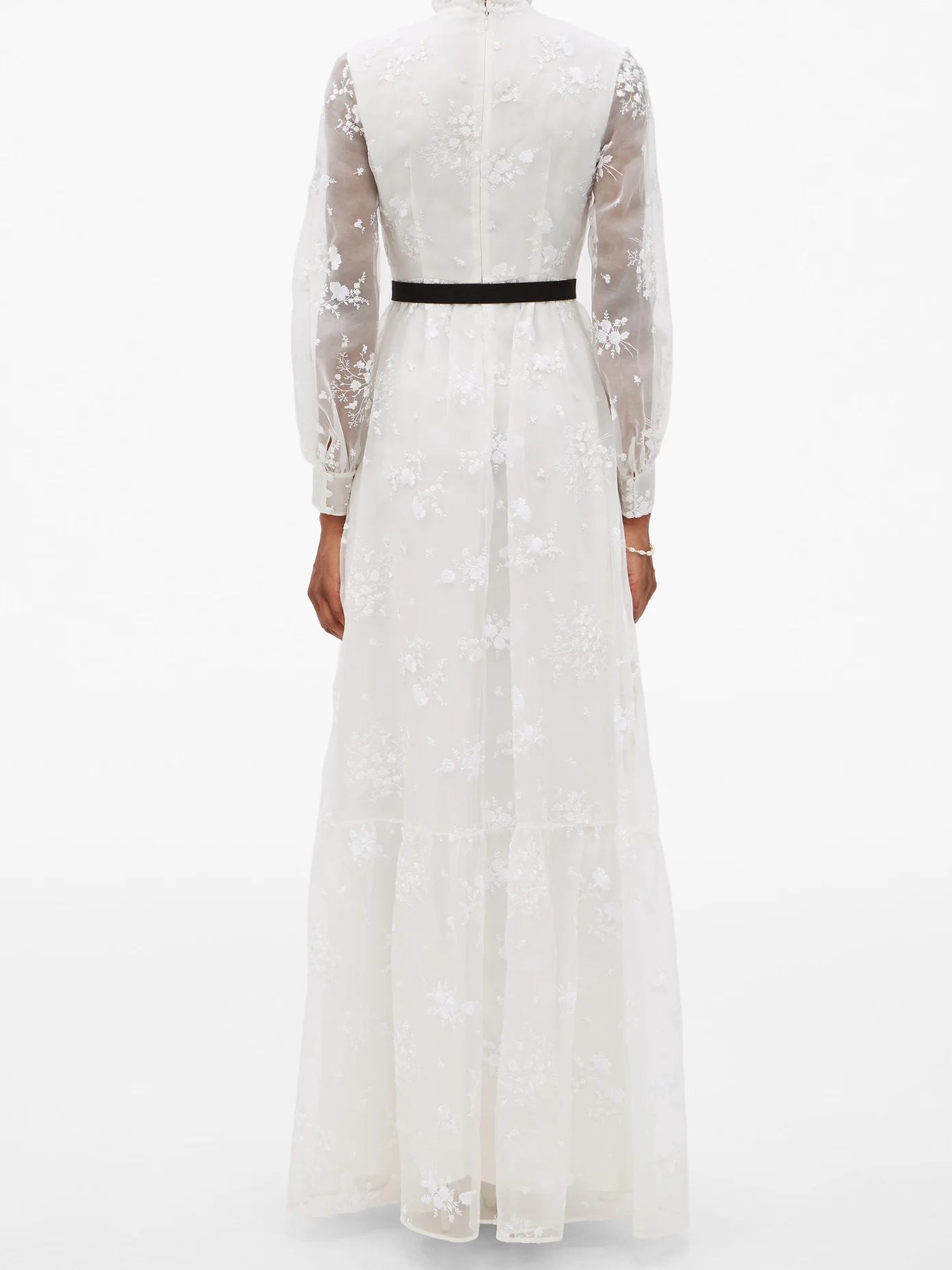 Clementine floral-embroidered organza gown - 6