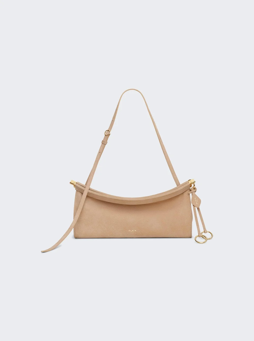 Le Click East West Medium Bag In Nubuck Desert - 1