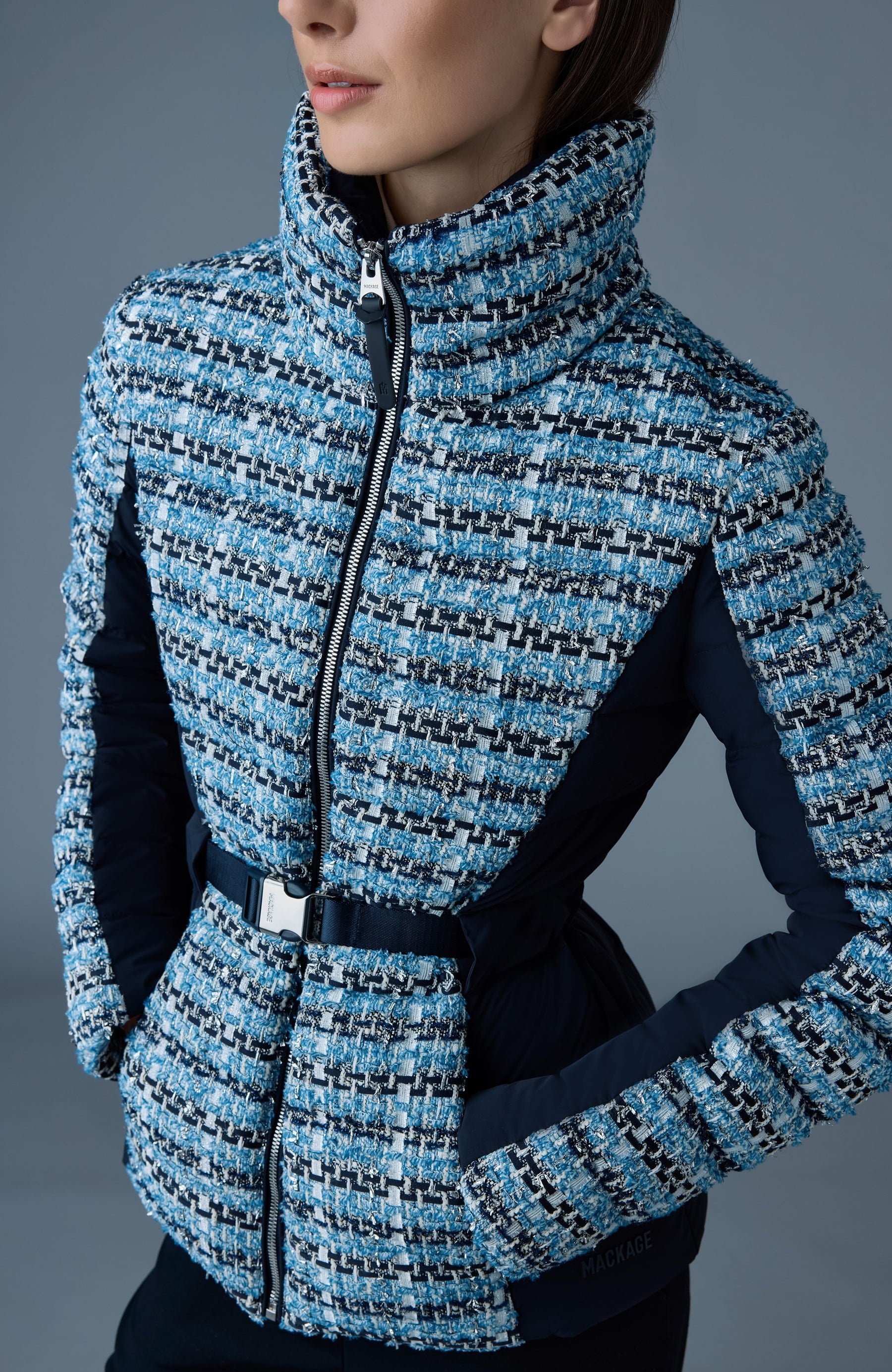 EVITA-TW Mix Media Light down Tweed jacket - 5