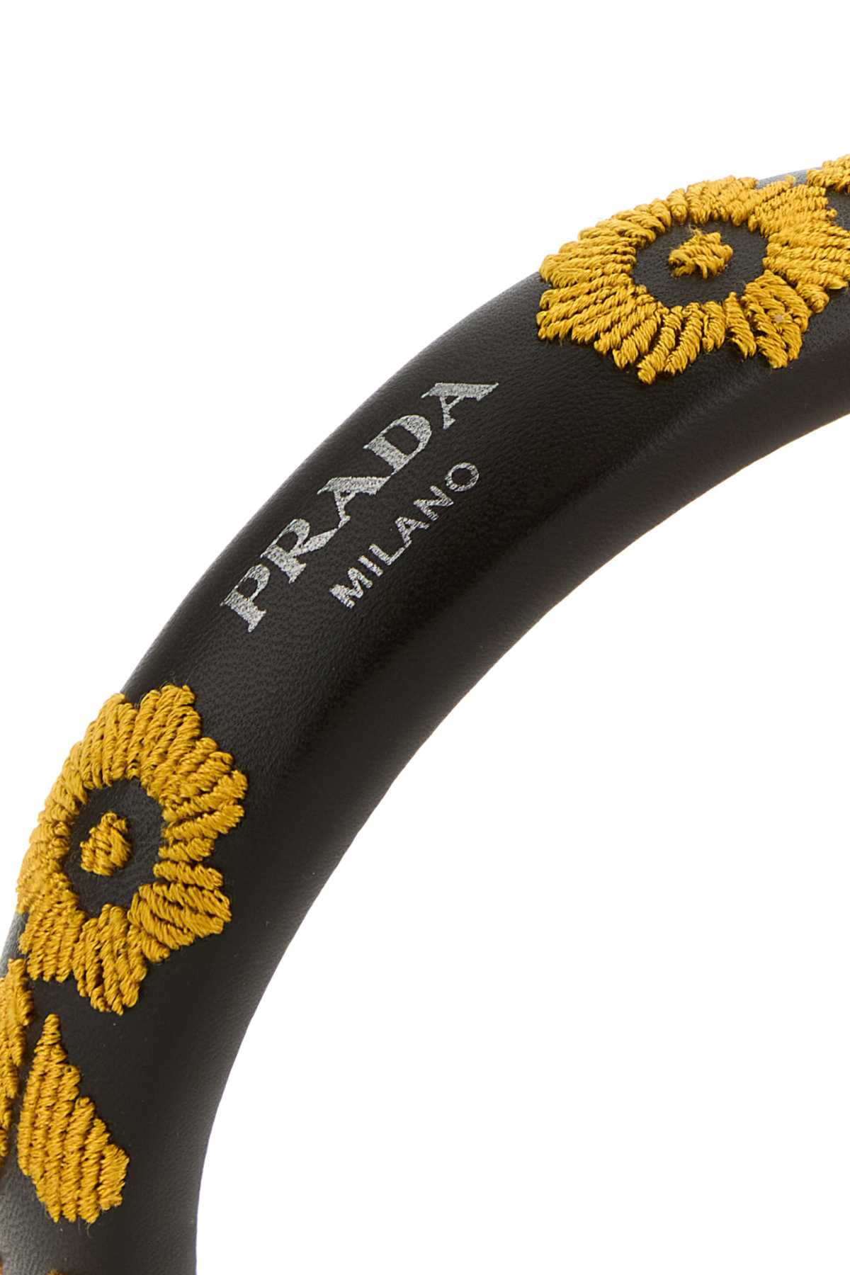 Prada Women Brown Nappa Leather Hairband - 2