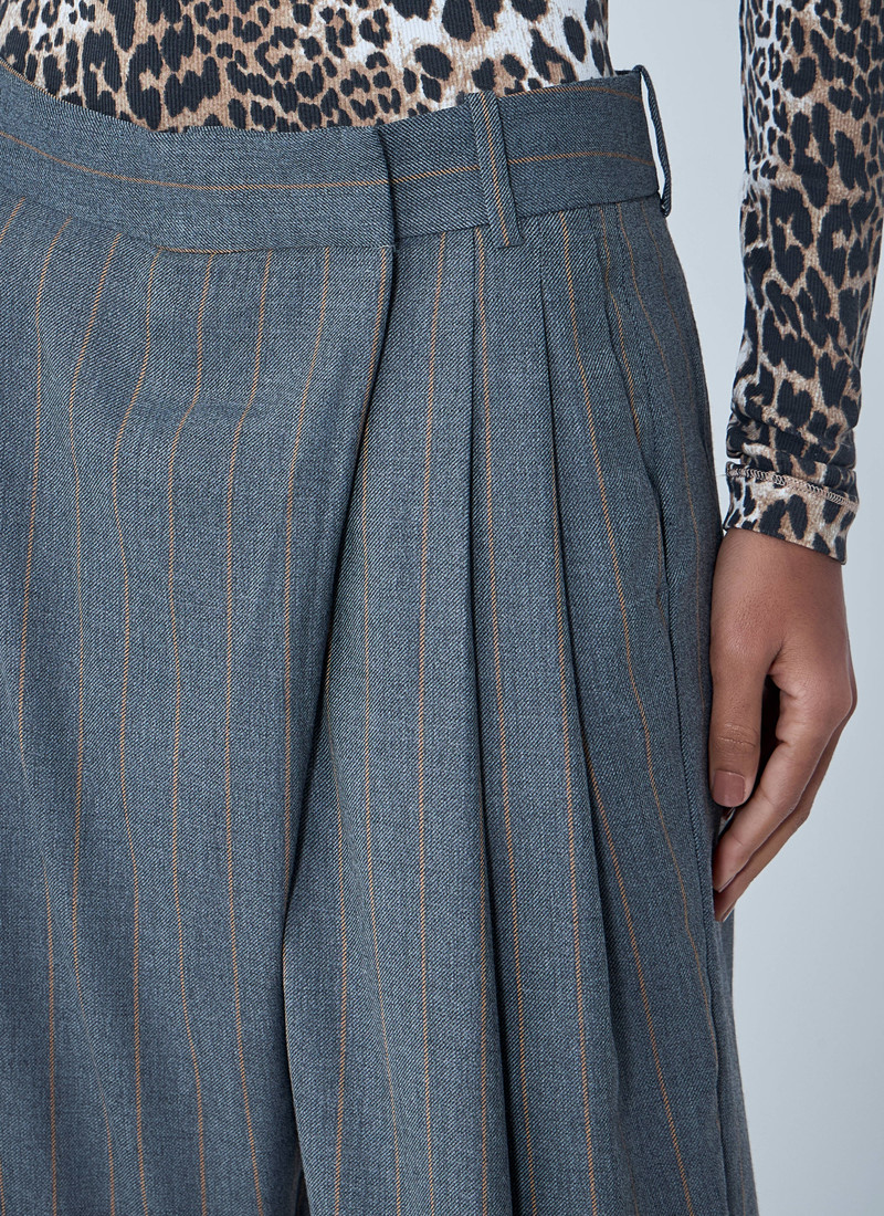 Wide-Leg Pinstripe Pants 5