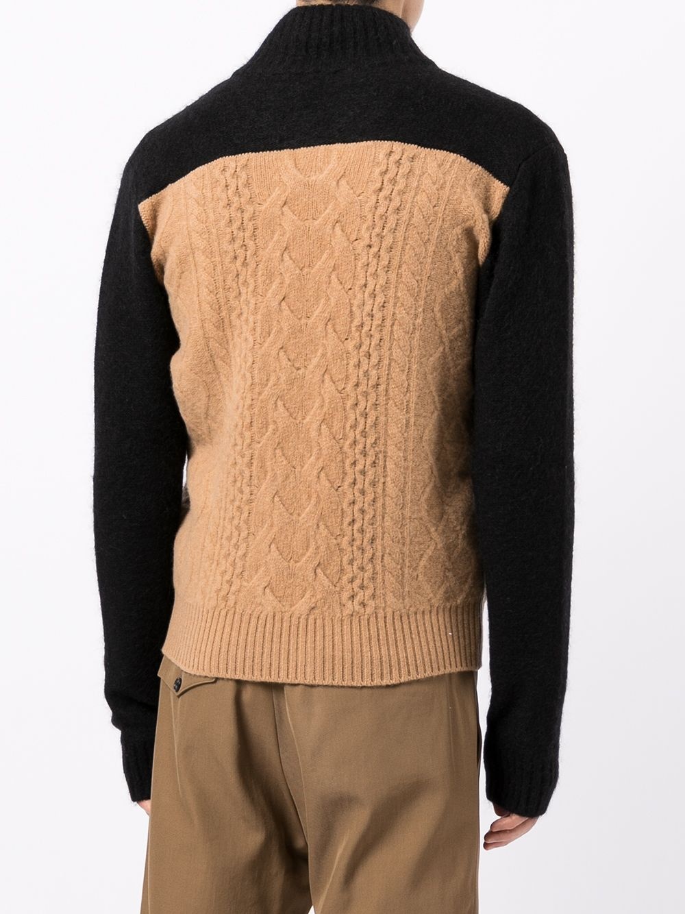 panelled cable-knit jumper - 4