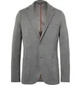 Slim-Fit Unstructured Mélange Cotton-Blend Jersey Blazer - 7