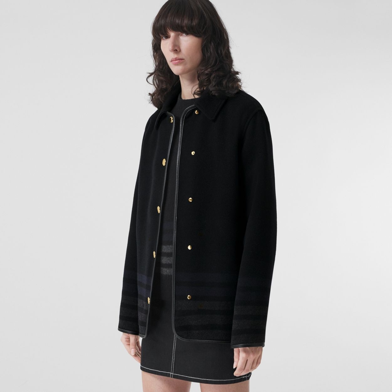 Striped Wool Cashmere Barn Jacket - 6