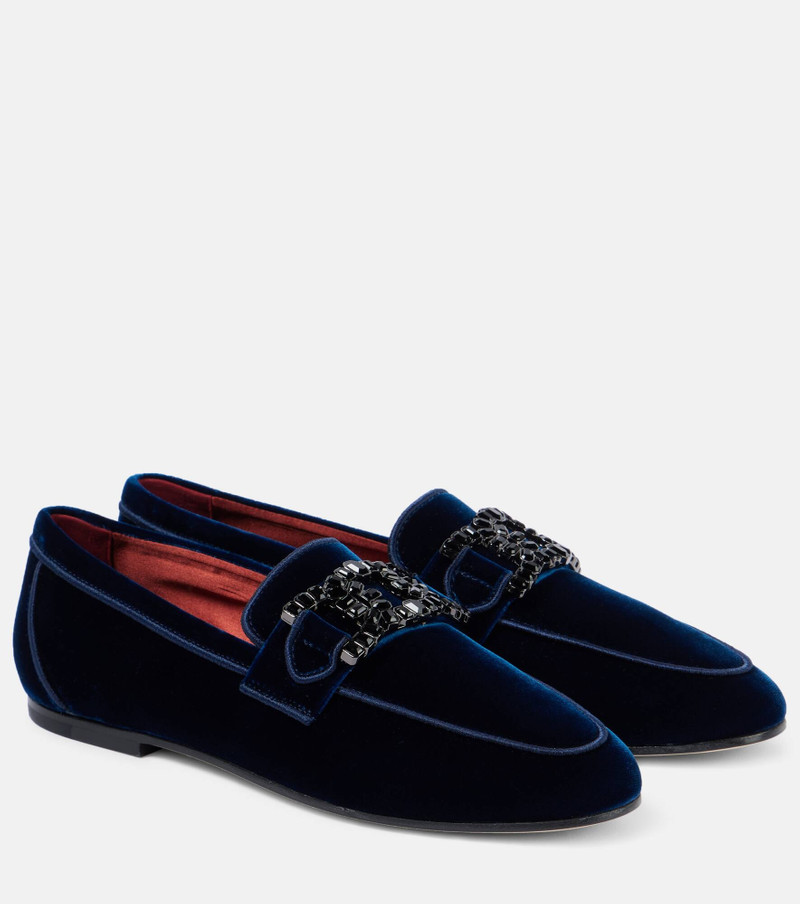Kate embellished velvet loafers 1