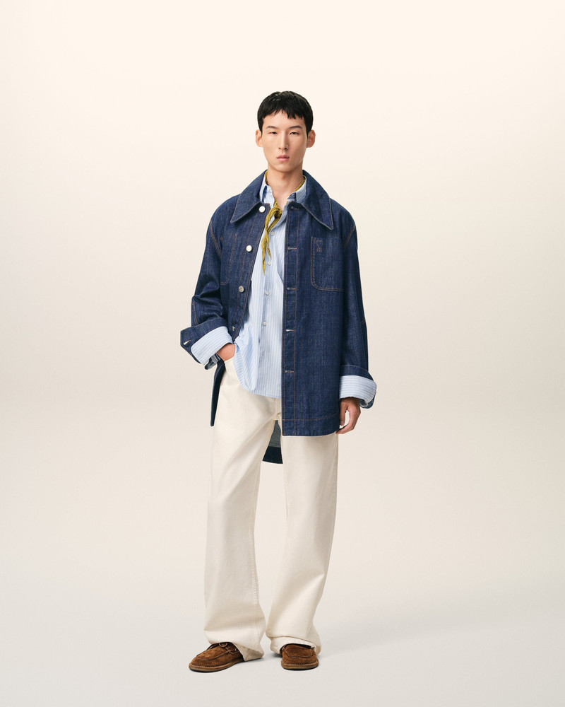 AMI Paris BLUE COTTON AMI DE COEUR WORKER WORKER OVERSHIRT outlook
