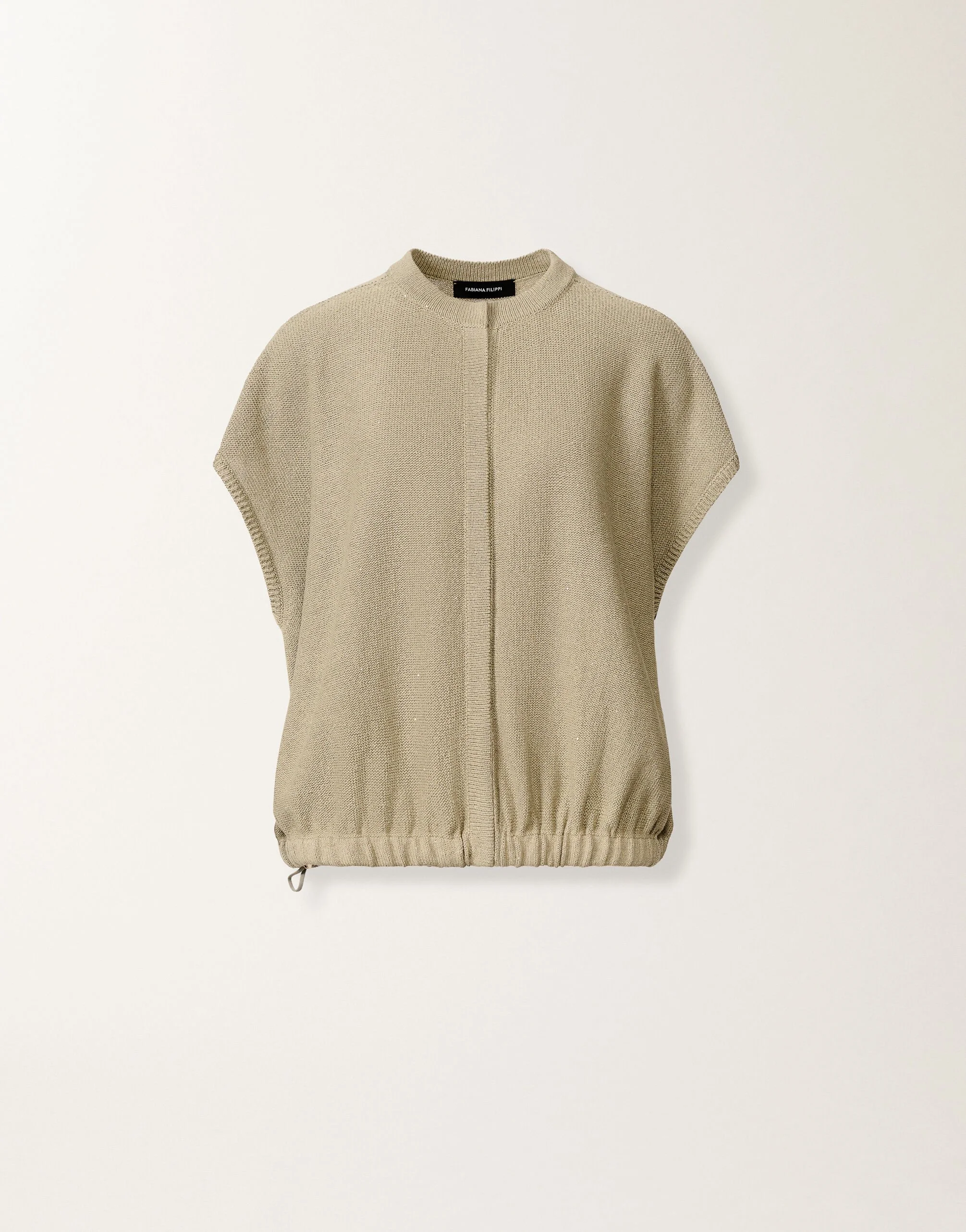 Cotton and linen sweater with sequins - 1