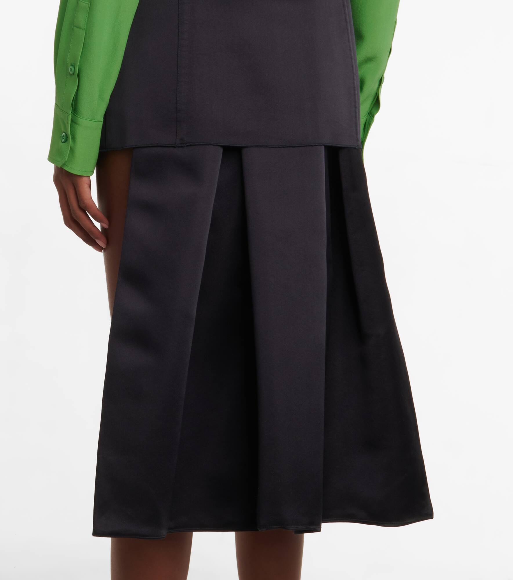 Silk satin hybrid miniskirt - 6