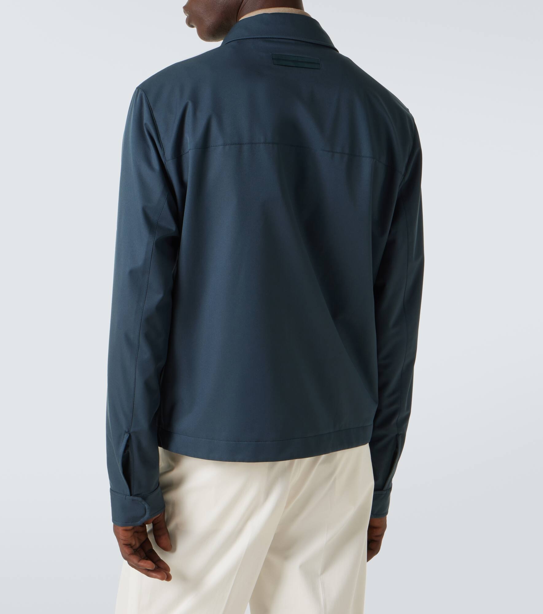 Leather-trimmed blouson - 4