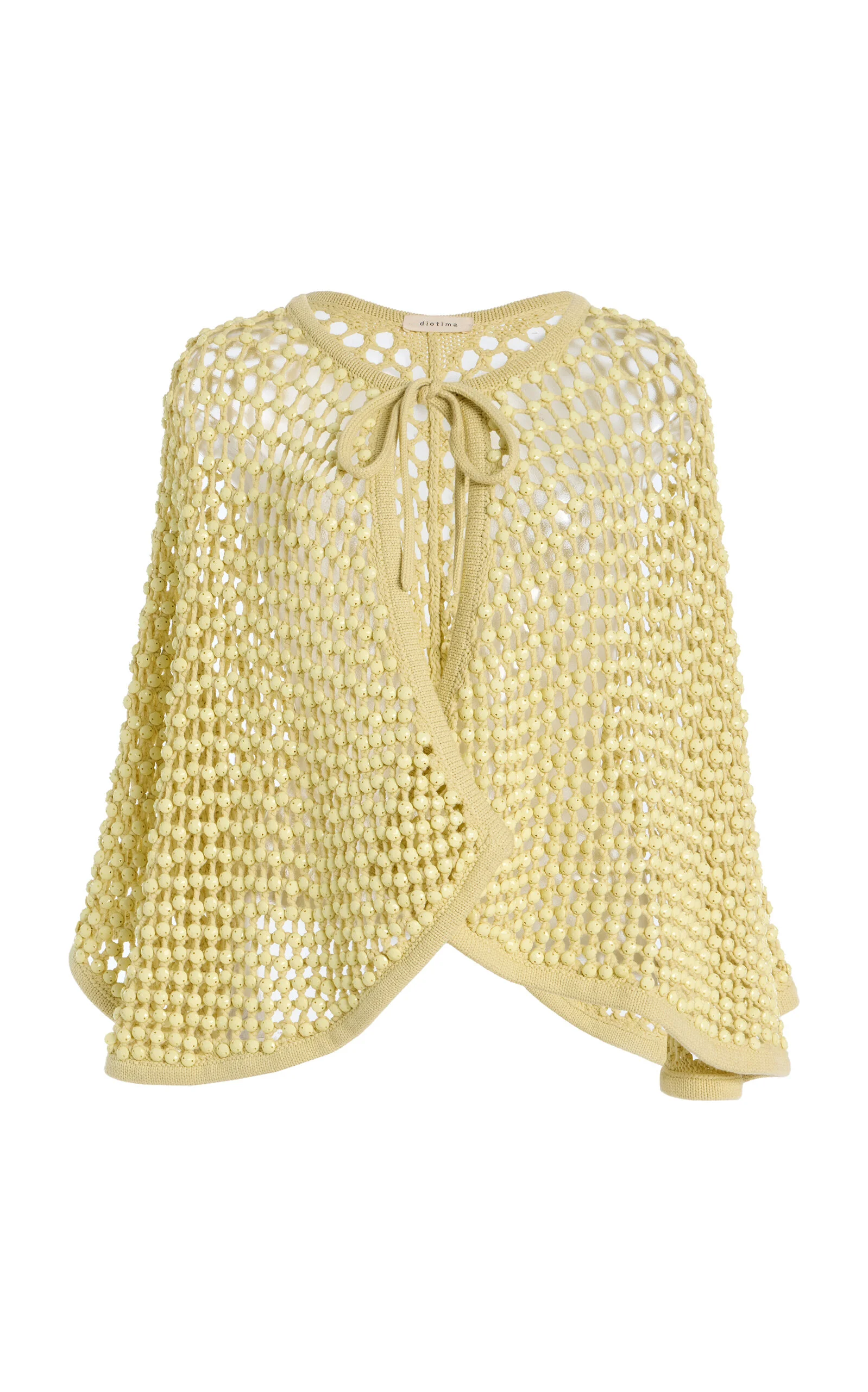 Crystal-Embellished Knit Capelet yellow - 1