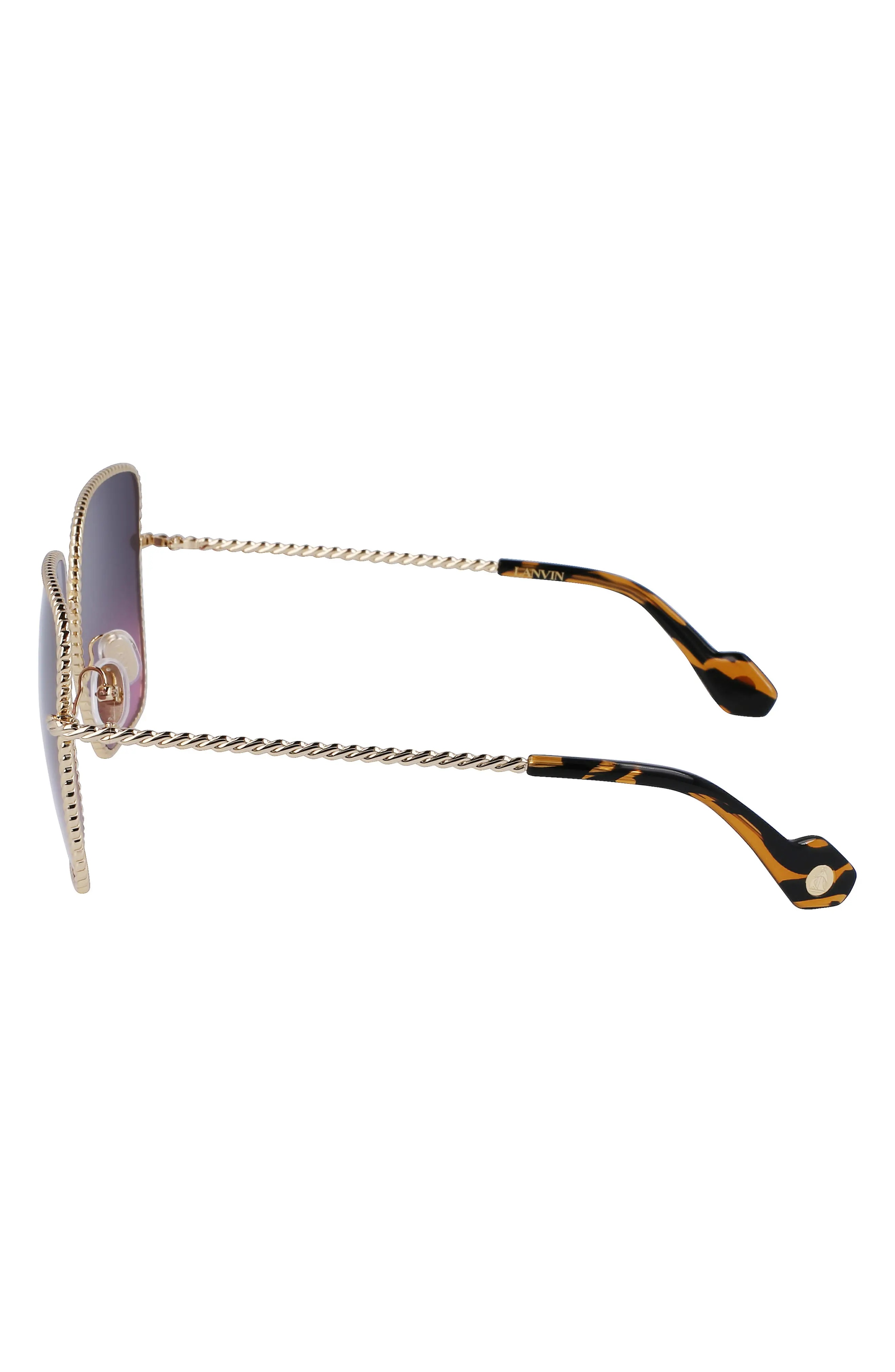 Babe 59mm Gradient Square Sunglasses in Gold/Gradient Grey Rose - 3
