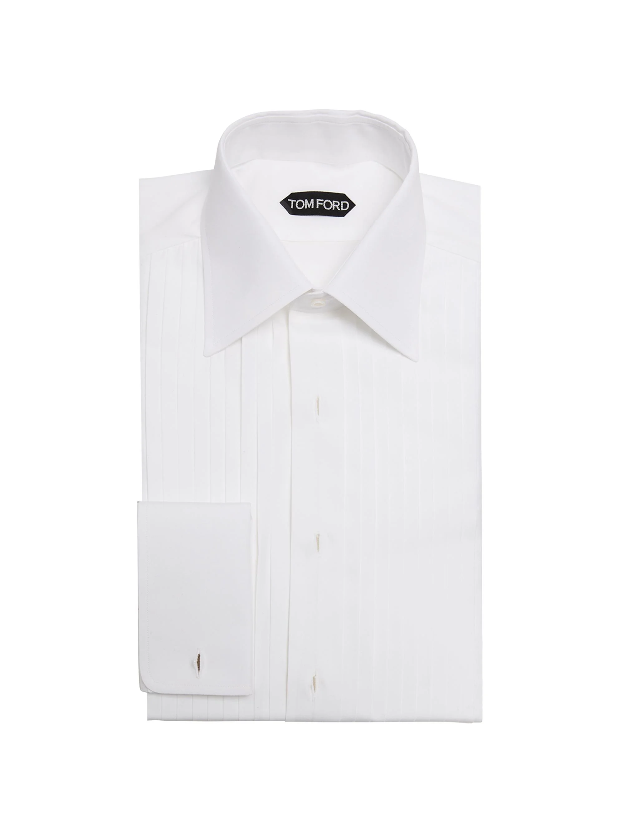 Men's Plissé Cotton Dress Shirt - White - 1