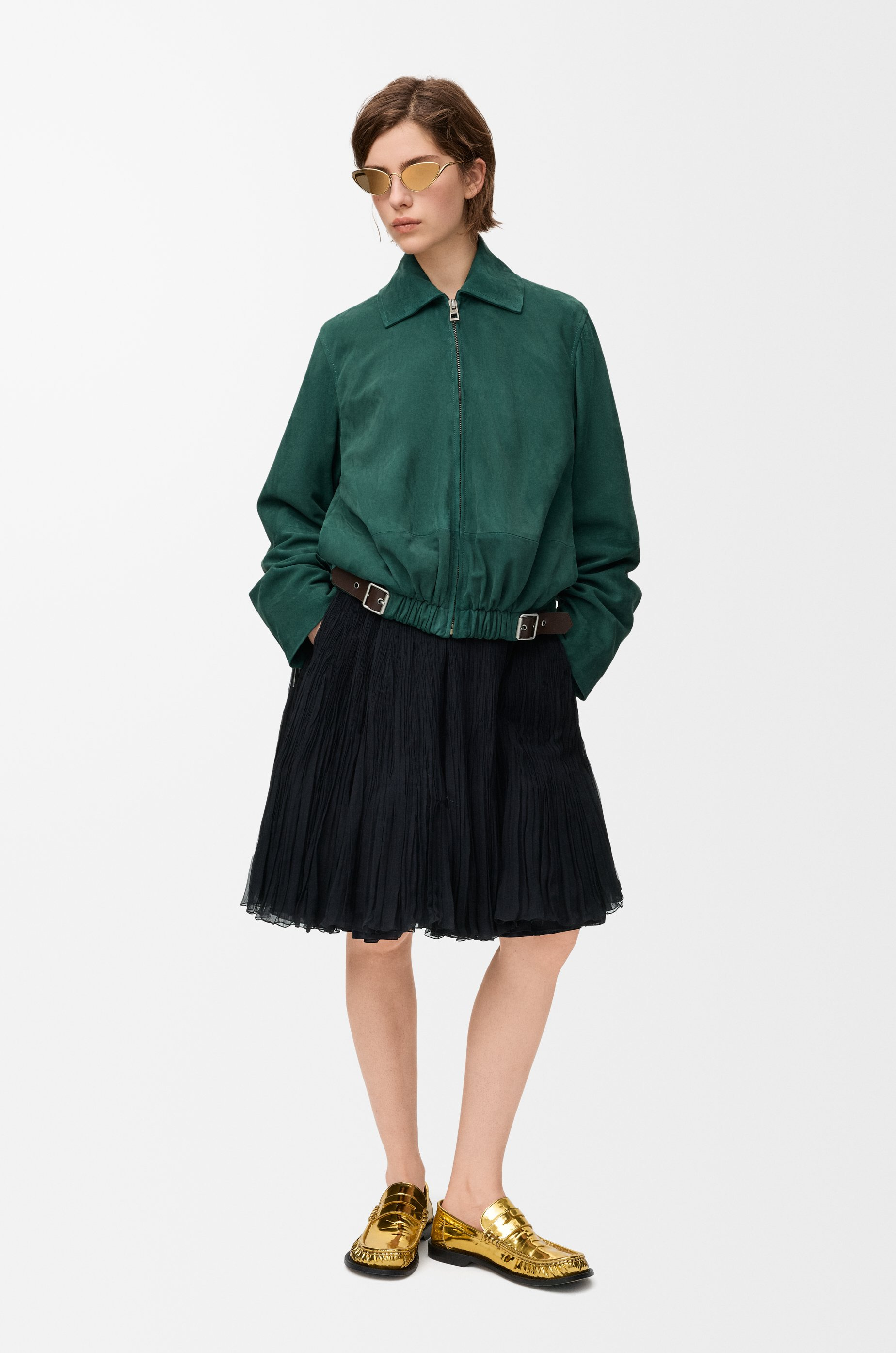 Belted jacket in suede goatskin - 2