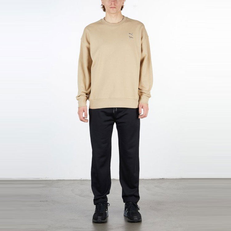 PUMA x Maison Kitsune Unisex Breathable Knitting Round-Neck Sweatshirt Khaki 532324-96 - 3
