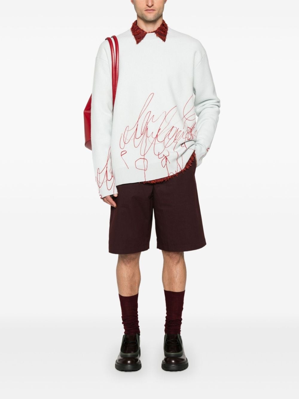 scribble-print fleece jumper - 2