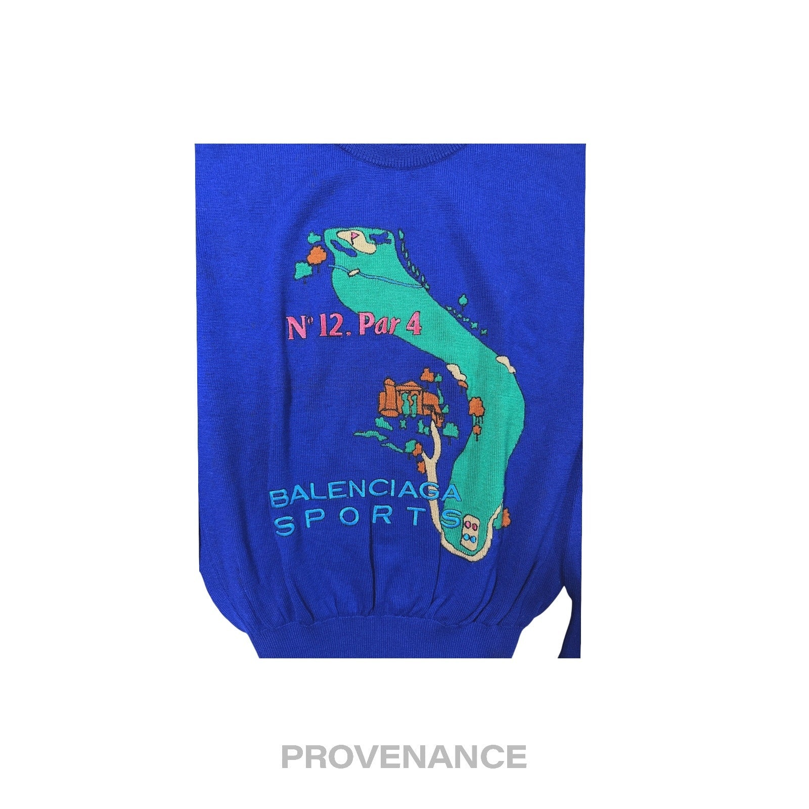 Balenciaga Sports Golf Crewneck Wool Sweatshirt - Blue L - 4