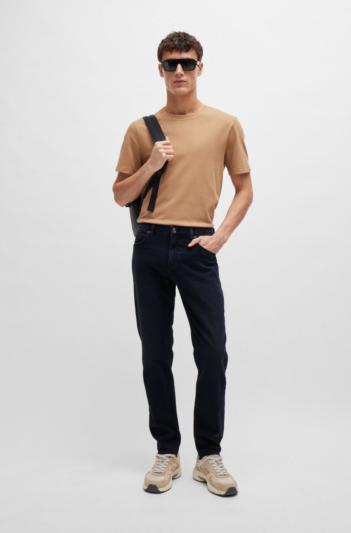 MAINE REGULAR-FIT JEANS IN COAL-NAVY ITALIAN DENIM - 3