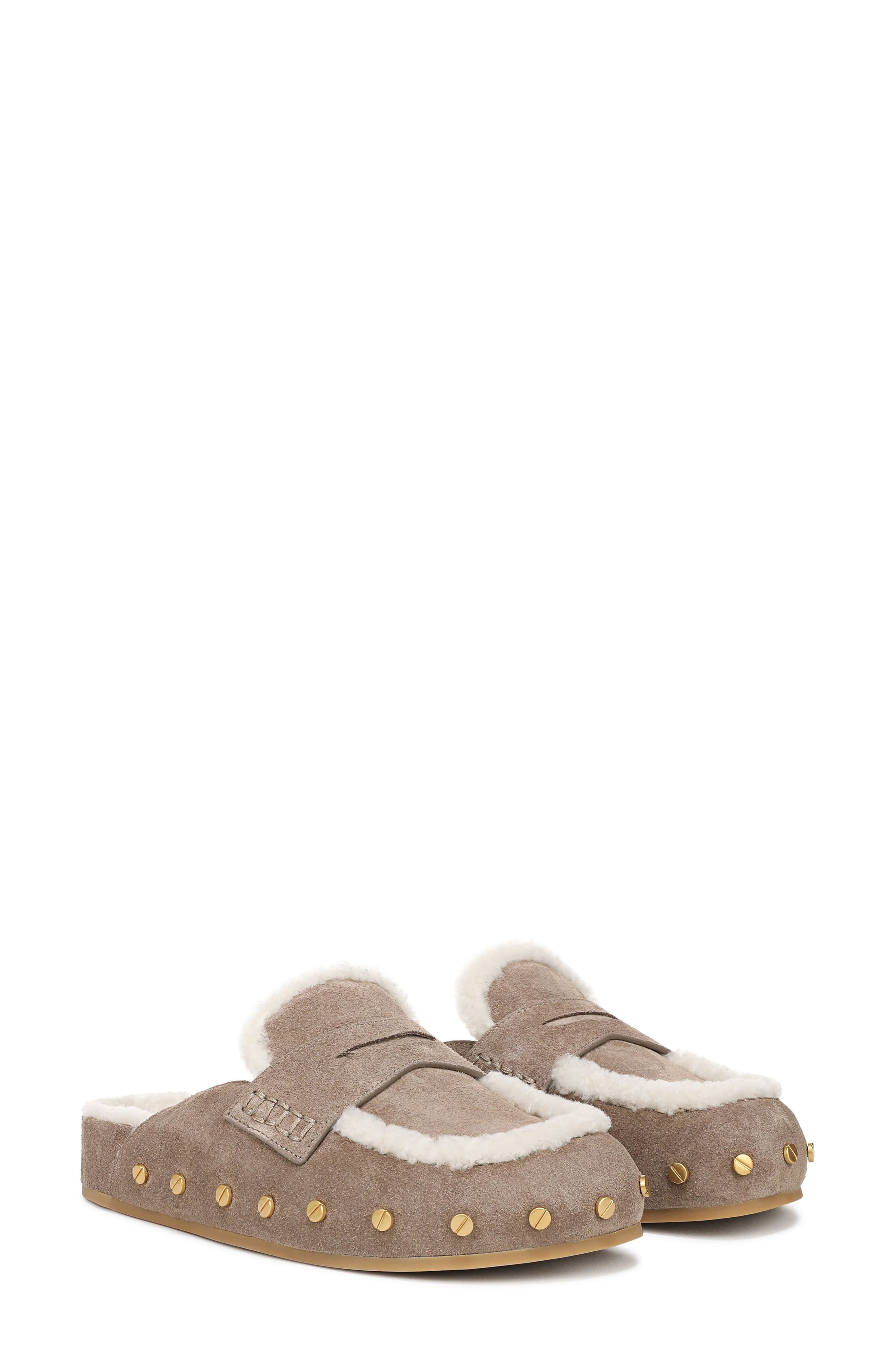 Veronica Beard Fenix Genuine Shearling Mule in Bark Ecru at Nordstrom - 8