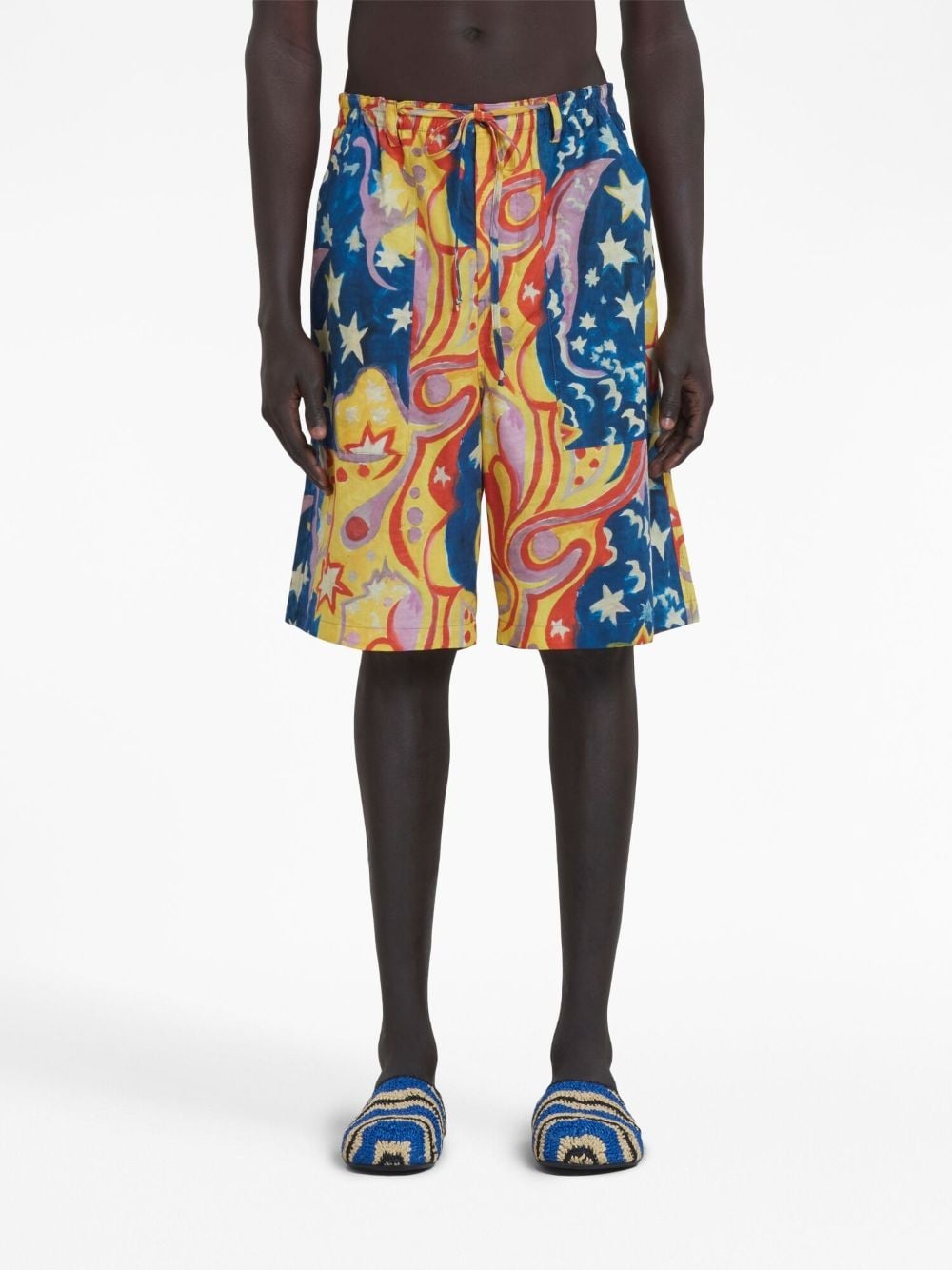 graphic-print drop-crotch shorts - 3