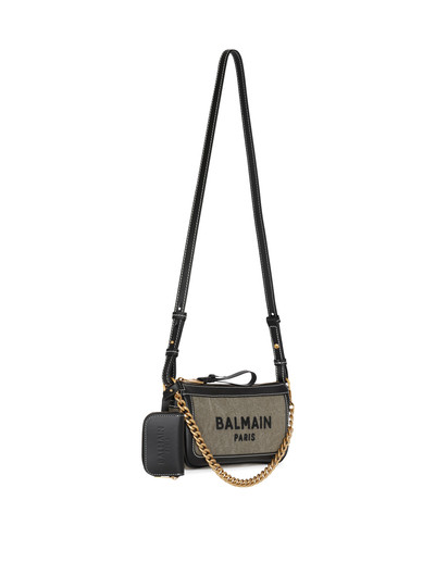 Balmain B-Army canvas clutch bag with leather inserts outlook