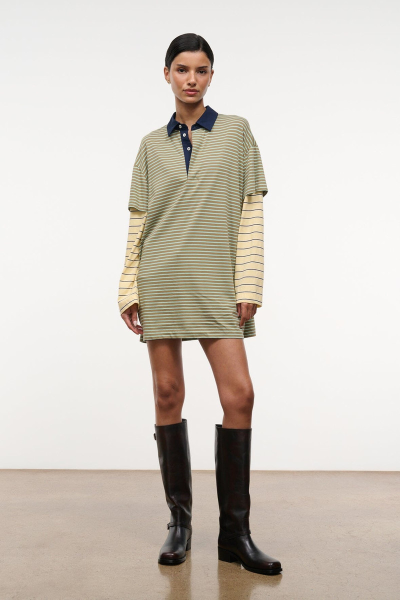 STAUD IVAR DRESS PORTO STRIPE MULTI 1