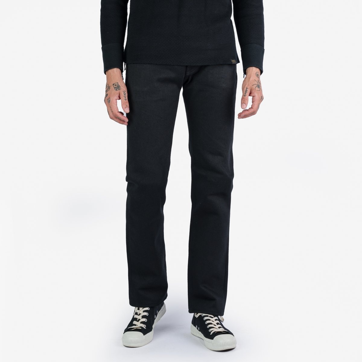 IH-666S-SB 21oz Selvedge Denim Slim Straight Cut - Superblack Non-Fade - 2