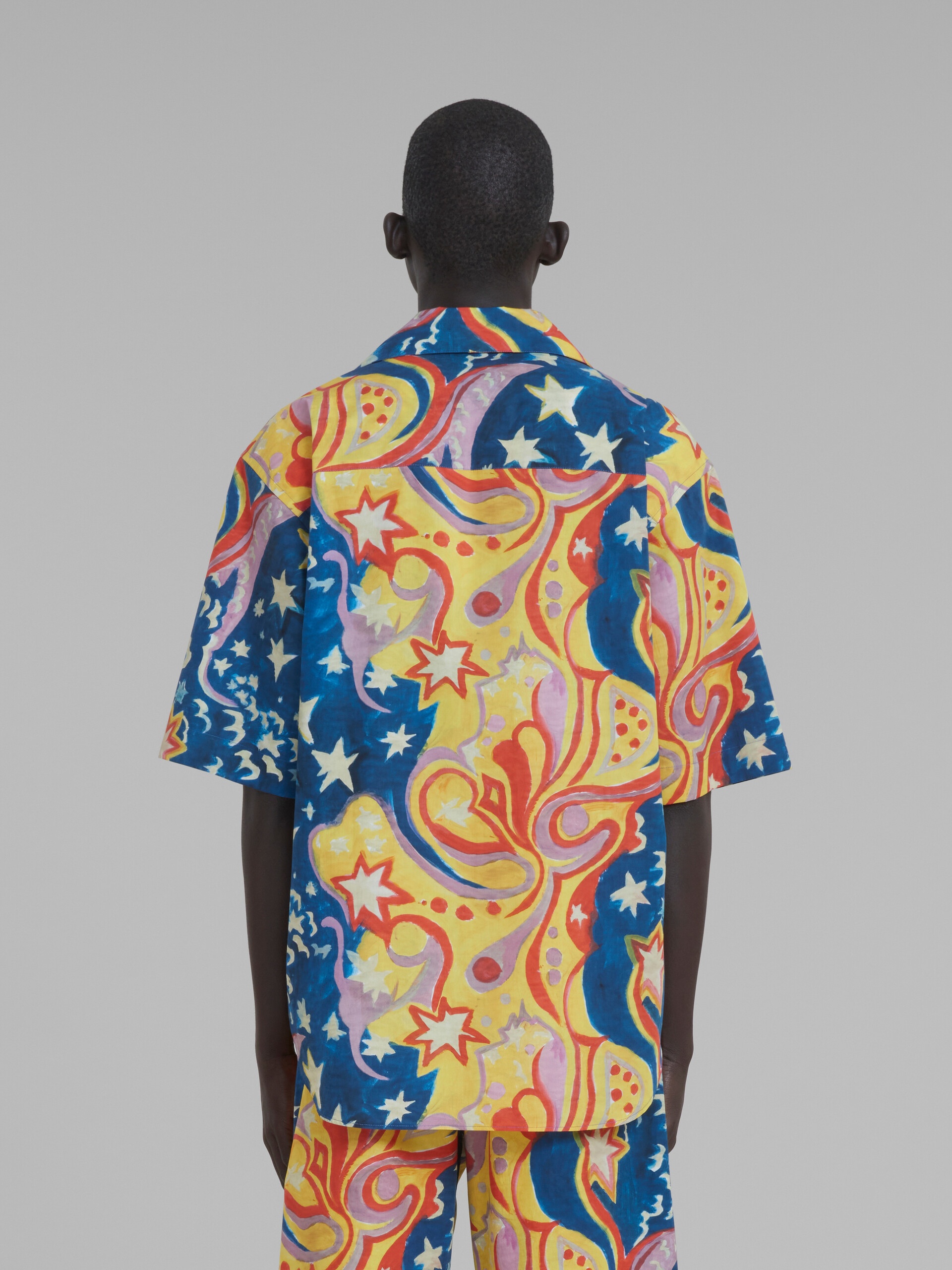 MARNI X NO VACANCY INN - POPLIN BOWLING SHIRT WITH GALACTIC PARADISE PRINT. - 3