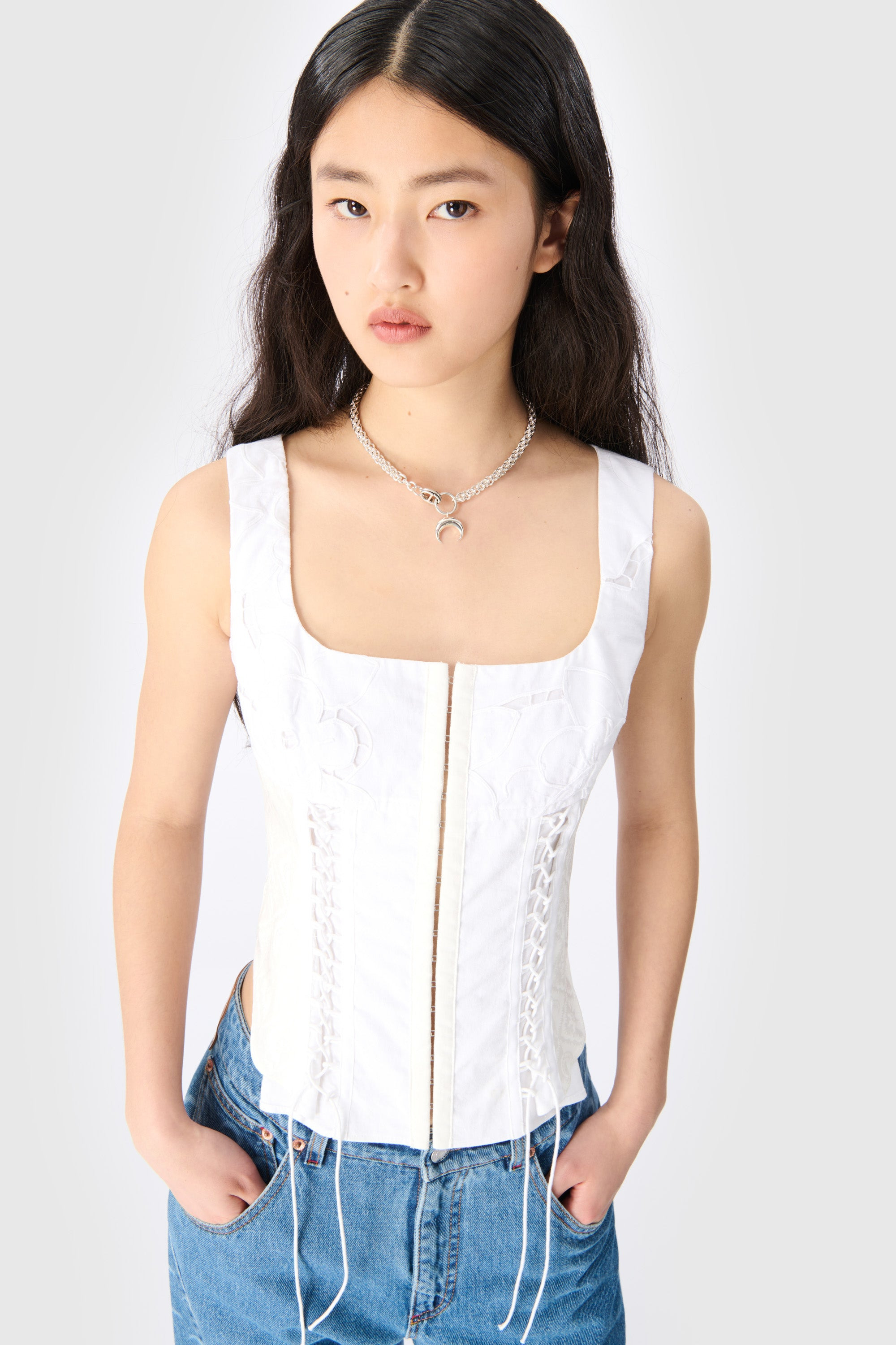 Upcycled Household Linen Corset Top - 6