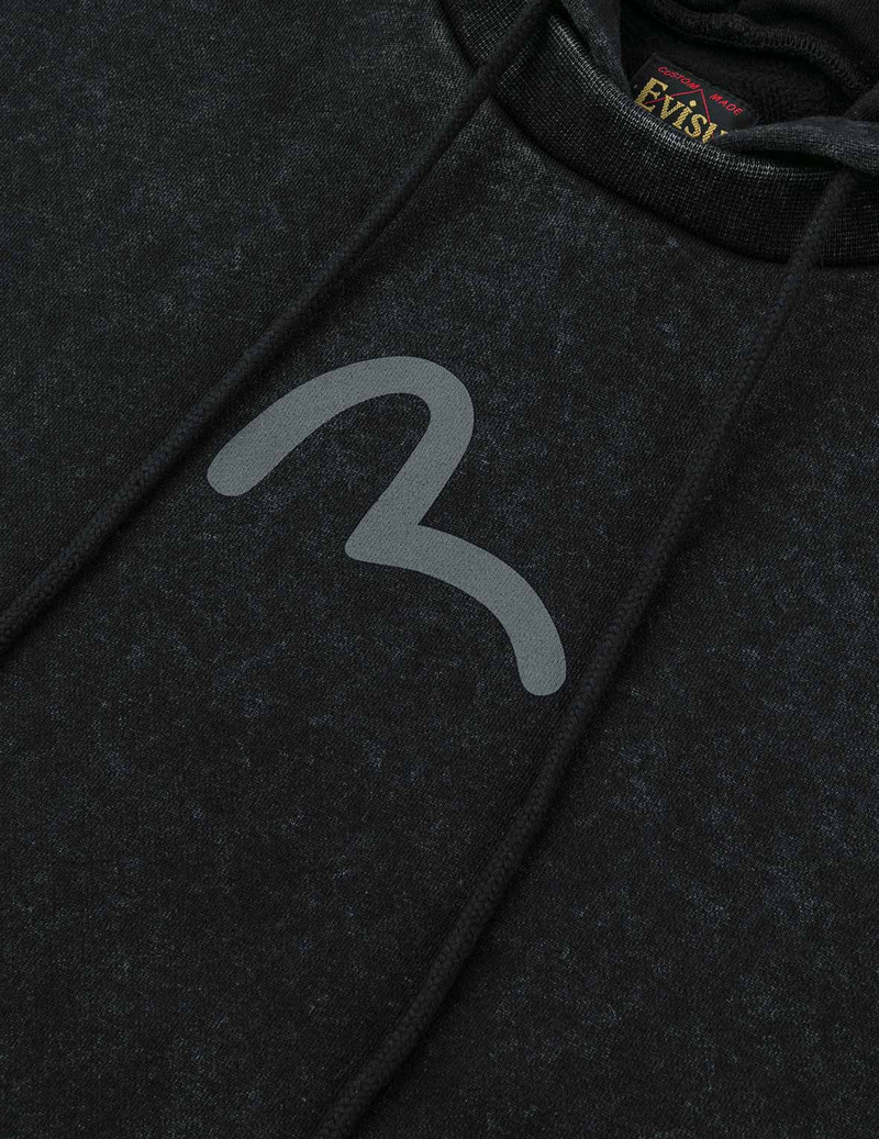 Washed Seagull and Logo Print Relax Fit Hoodie 8