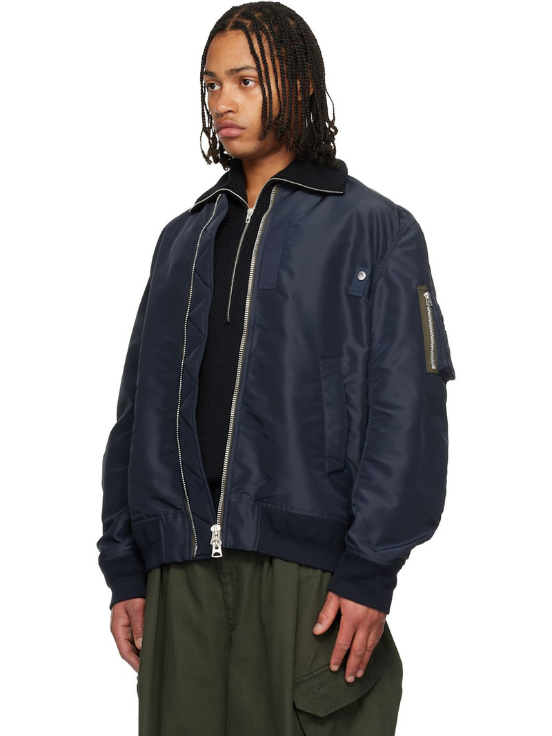 sacai Navy Nylon Twill Blouson Bomber Jacket outlook