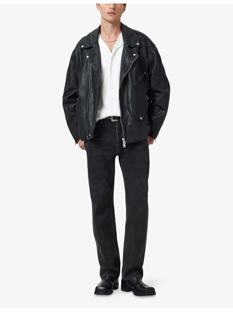 ALLSAINTS Hudson Logo-Embroidered Relaxed-Fit Cotton Shirt outlook