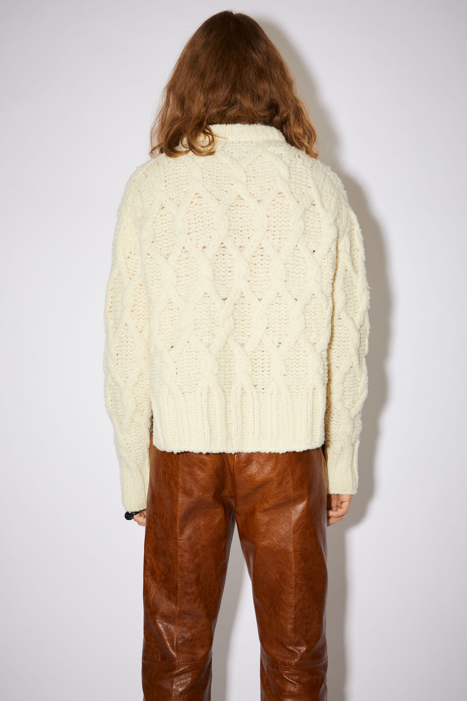 Cable knit sweater - Off white - 3