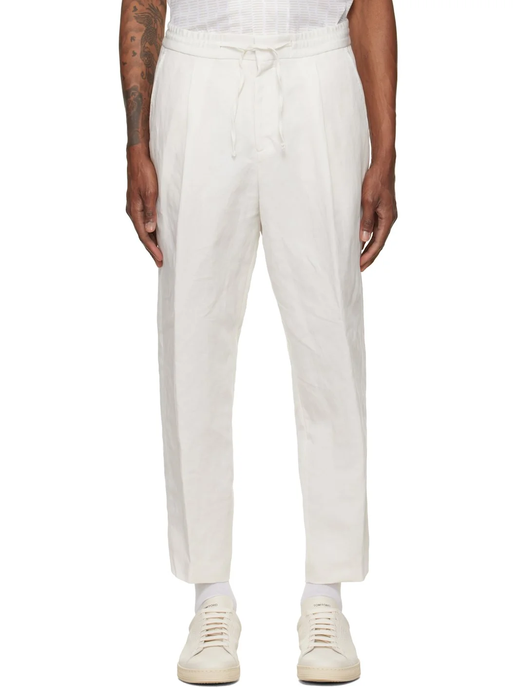 Off-White Pleated Trousers - 1