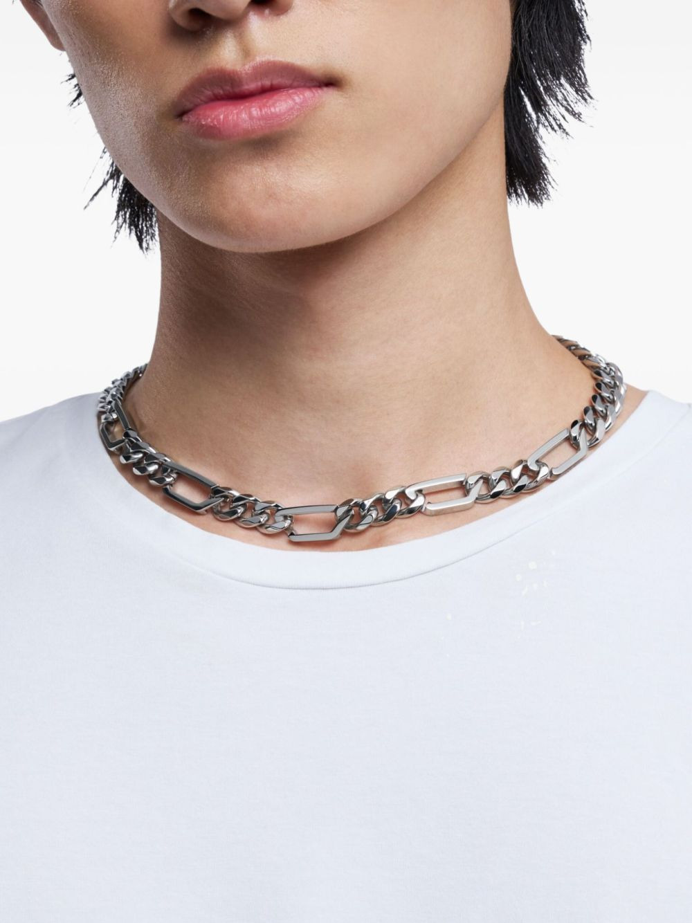 steel chain-link necklace - 4