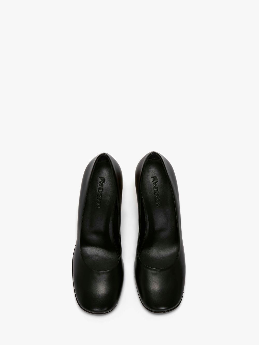 CHAIN HEEL LEATHER PUMPS - 4