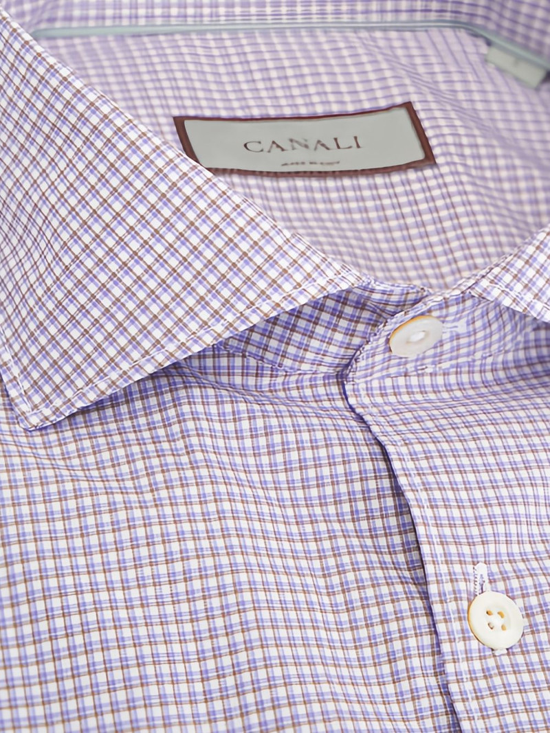 Canali checkered woven shirt outlook