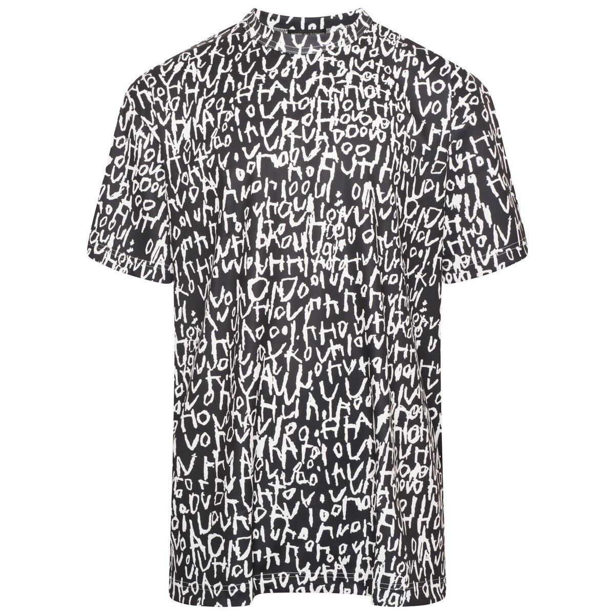 Graphic Text T-Shirt in Black / white - 1