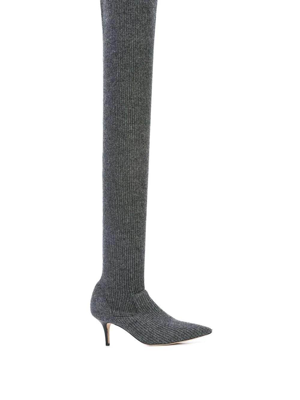 thigh-high knitted sock boot - 1