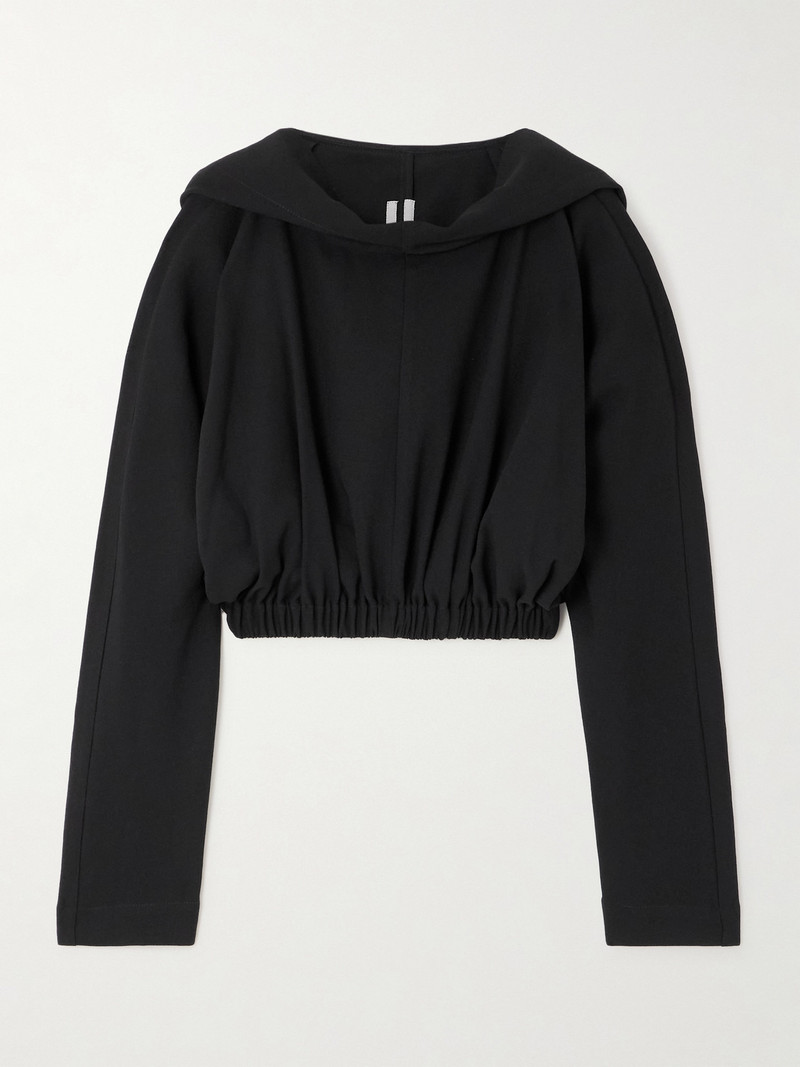Cropped Wool-crepe Hoodie 1
