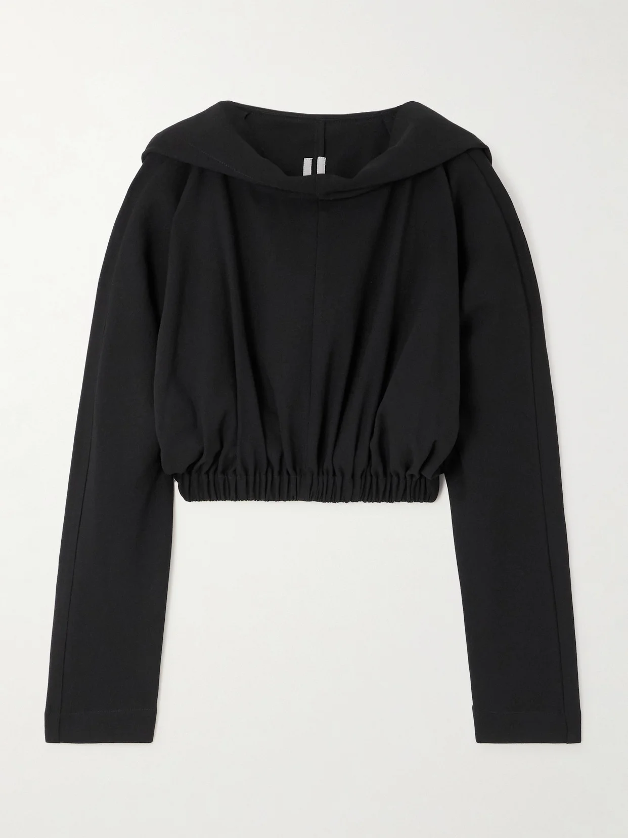 Cropped Wool-crepe Hoodie - 1