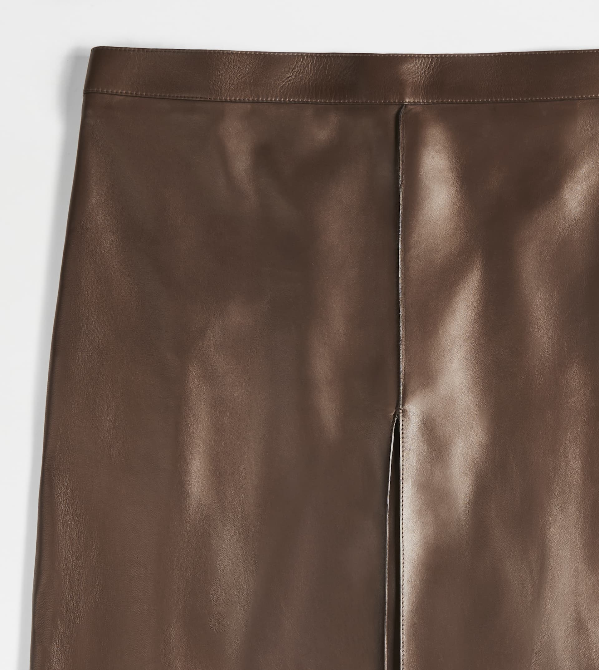 SKIRT IN LEATHER - BROWN - 7