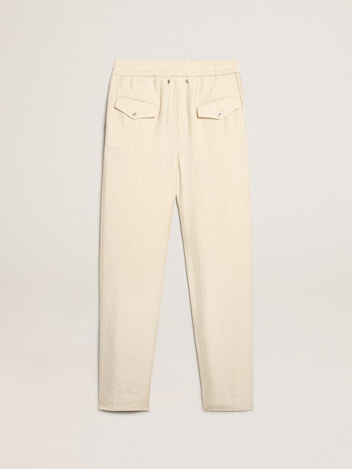 Joggers in parchment-colored linen - 6