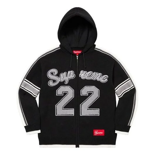 Supreme Sport Zip Up Hooded Sweater 'Black White' SUP-SS22-164 - 1