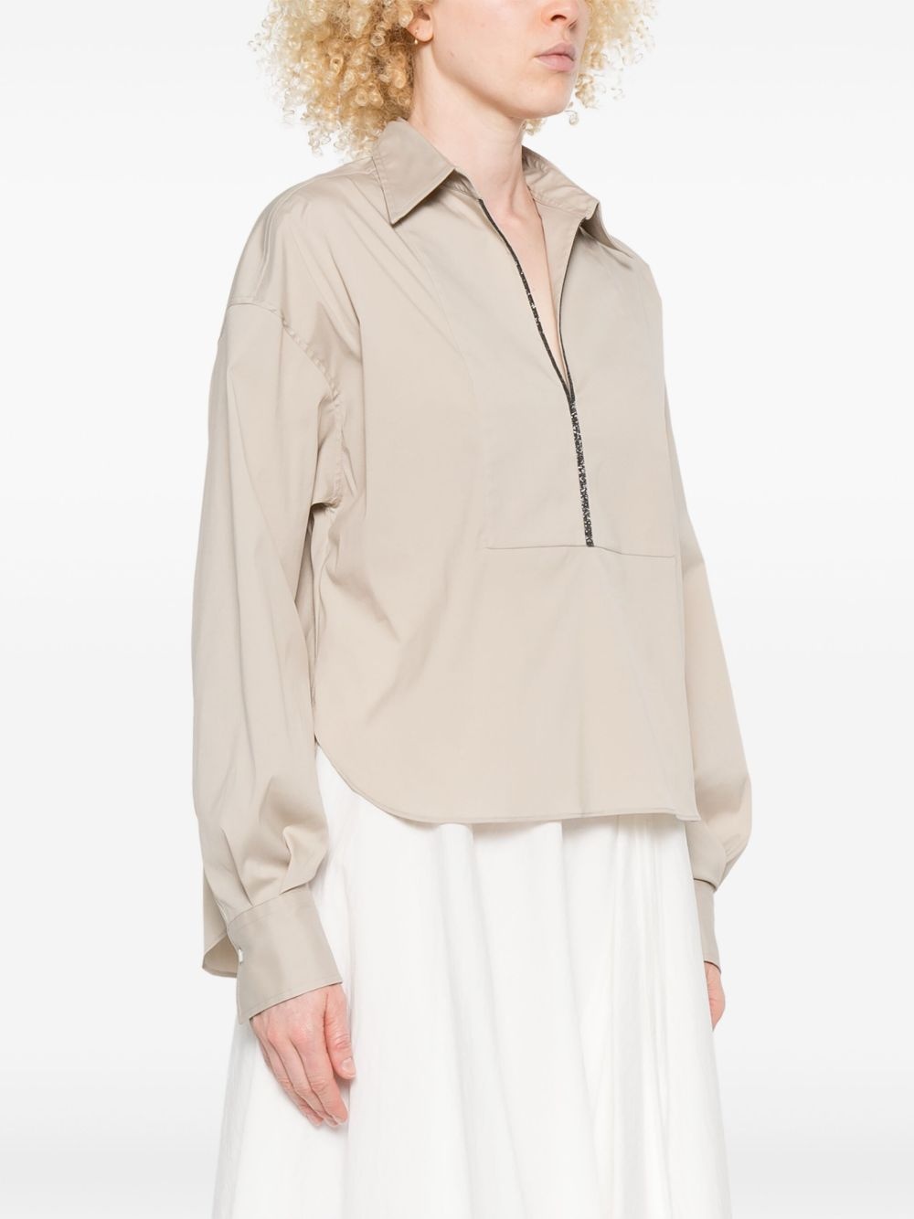 cotton-blend blouse - 3