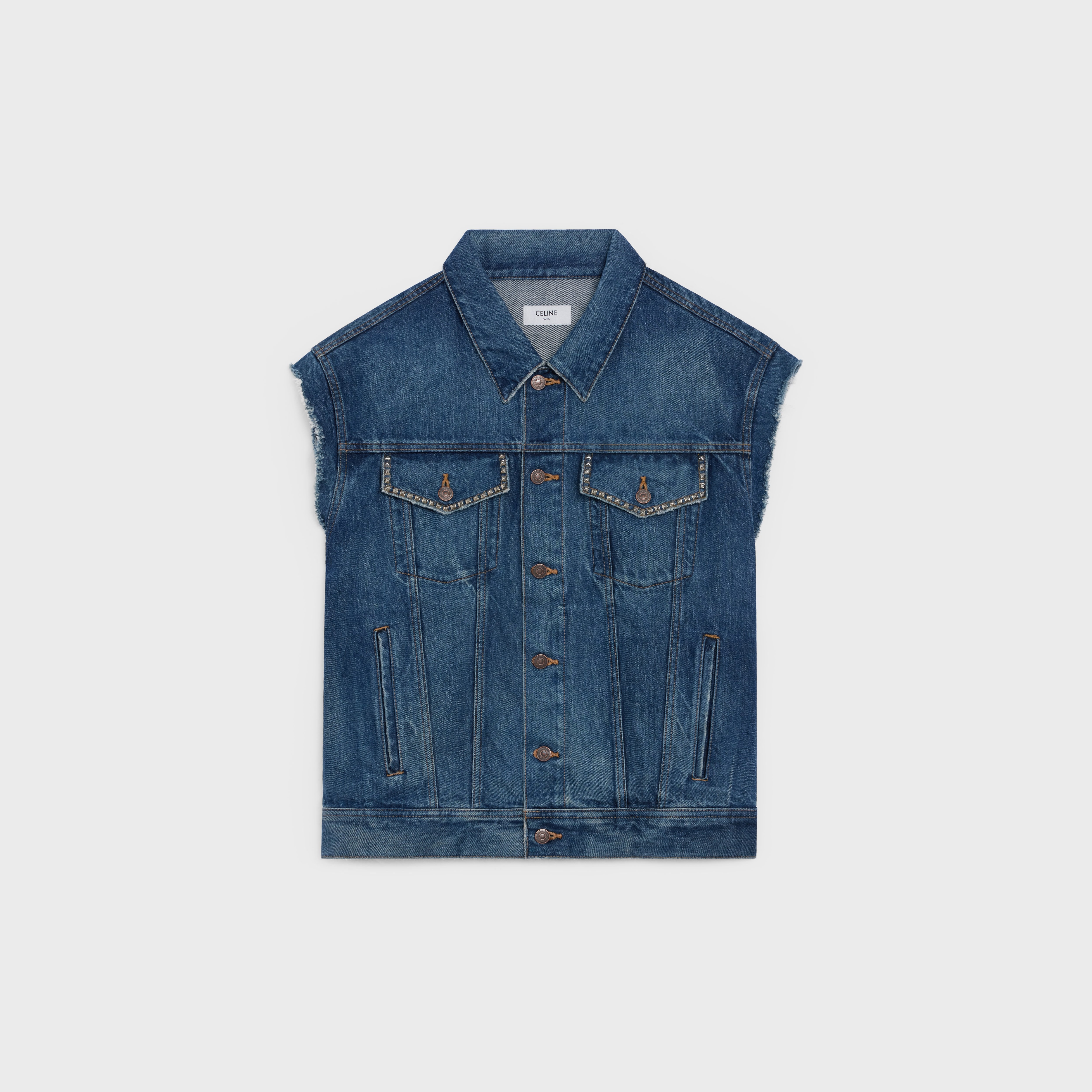 DENIM TRUCKER JACKET WITH ARTIST EMBROIDERY - 1