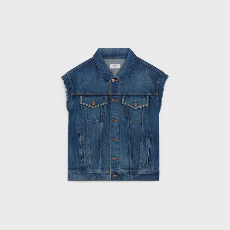DENIM TRUCKER JACKET WITH ARTIST EMBROIDERY 1