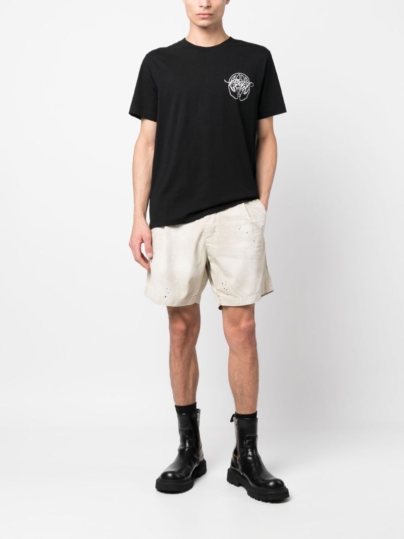 paint-splatter tailored shorts - 2