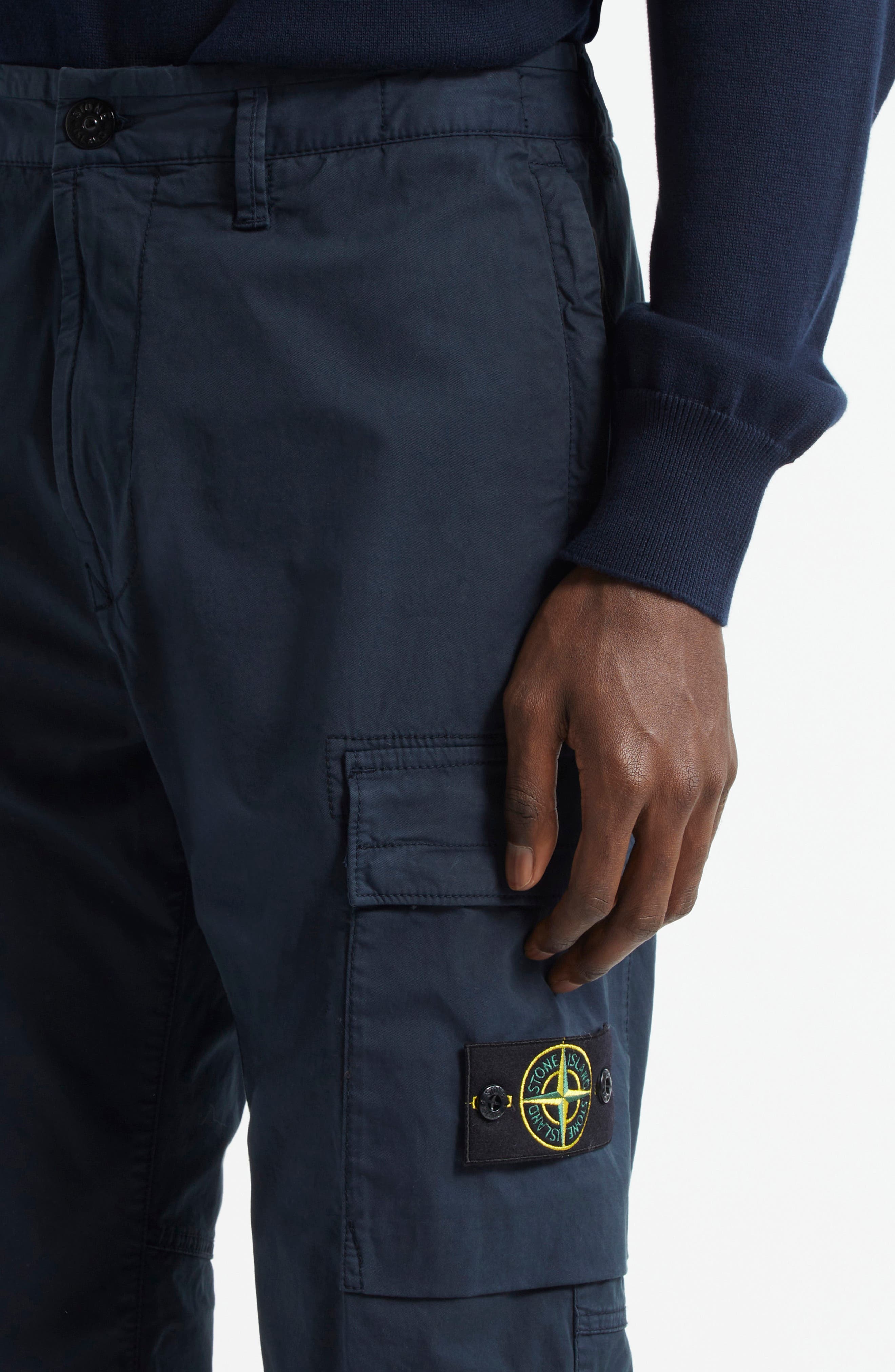 Stone Island Stretch Cotton Cargo Trousers in Navy Blue at Nordstrom - 5