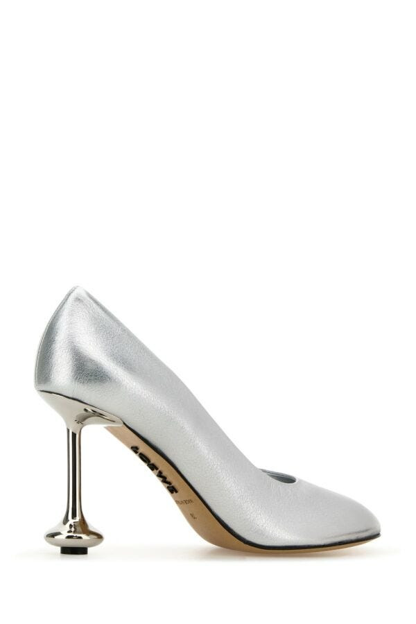 Loewe Women Silver Leather Toy Pumps - 3