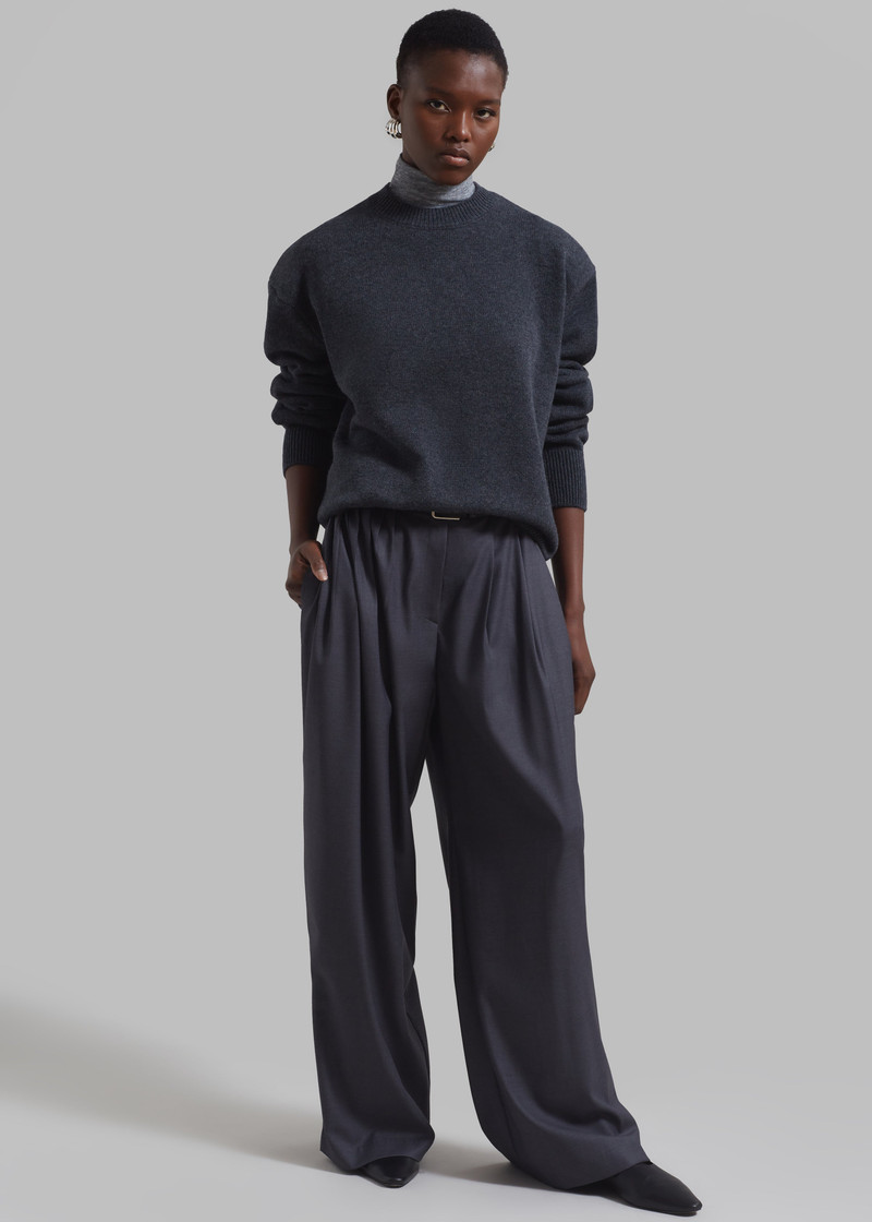 Nyla Pleated Pants - Charcoal 10